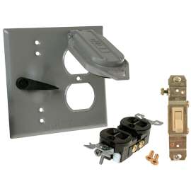 HUBBELL 5166-0 Switch Cover, Aluminum, Gray, Powder-Coated