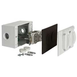 HUBBELL 5839-6CN Weatherproof Flip Cover Kit, 2.813 in W, 2.656 in D, 4.563 in H, NEMA 3R, Aluminum, Gray