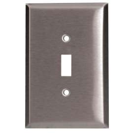 Tradeselect 97071SS Wallplate, 1 -Gang, Stainless Steel