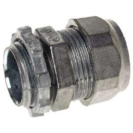 HUBBELL CCZ050R4 Conduit Connector, 1/2 in Compression, Zinc