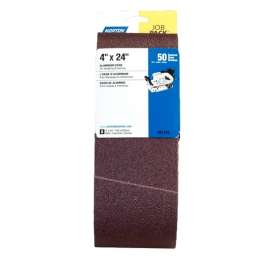 NORTON 01744 Sanding Belt, 4 in W, 24 in L, 50 Grit, Coarse, Aluminum Oxide Abrasive