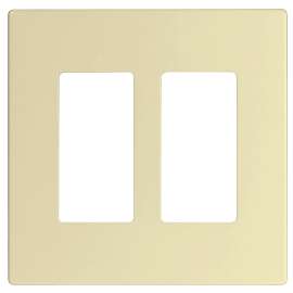 Eaton Cooper Wiring PJ PJS262LA Wallplate, 4.87 in L, 4.94 in W, 2 -Gang, Polycarbonate, Light Almond, High-Gloss