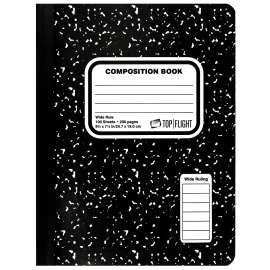 Top Flight MB100 4511923 Marbled Composition Book, 100-Sheet, Sewn Binding