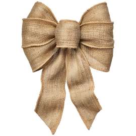 Holidaytrims 6112 Wired Bow, Burlap, Natural