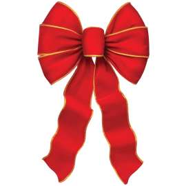 Holidaytrims 6910 Deluxe Bow, Red/Gold Braid Edge