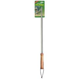 COGHLAN'S 1577 Fire Poker, 30 in OAL, Chrome-Plated, Wood Handle