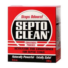 SEPTO-CLEAN 24004 Septic Cleaner Activator, Powder, Brown/Dusty Light Yellow, 240 g