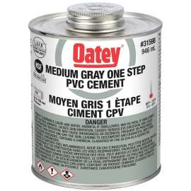 Oatey 31598 One-Step Cement, 946 mL, Liquid, Gray