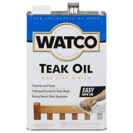 WATCO 67131 Teak Oil Finish, Flat/Matte, Liquid, 1 gal, Can