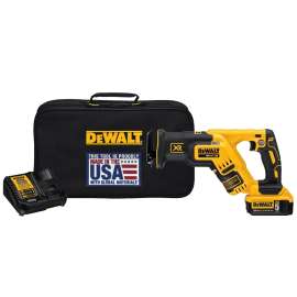 DeWALT DCS367P1 Reciprocating Saw Kit, Battery Included, 20 V, 5 Ah, 1-1/8 in L Stroke, 0 to 2900 spm