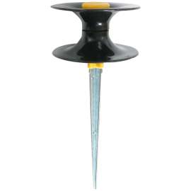 Landscapers Select DY3202 Hose Guide, 9 in OAL, Plastic Guide, Metal Spike, Black/Yellow