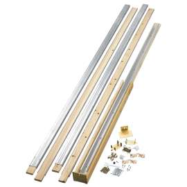 Onward 148150BC Pocket Door Frame and Hardware Kit, 72 in L Track, Aluminum/Wood, Mill, Ceiling Mounting