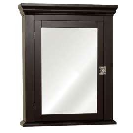 Zenith Early American Series MC11CH Medicine Cabinet, 22-1/4 in OAW, 5-3/4 in OAD, 27-1/4 in OAH, Wood, Espresso