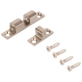 ProSource Double Ball Catch, Brass, Satin Nickel