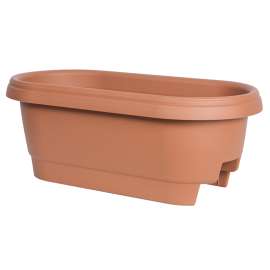 Bloem 477241-1001 Classic Deck Rail Box Planter, 11.9 in W, 23.9 in D, Plastic, Terra Cotta, Matte
