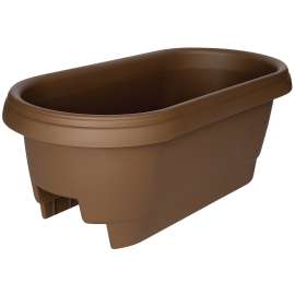 Bloem 477245-1001 Classic Deck Rail Box Planter, 11.9 in W, 23.9 in D, Plastic, Chocolate, Matte