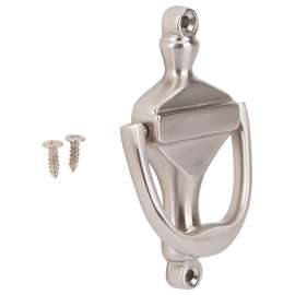 Prosource HR4003SN-PS Door Knocker, Brass, Satin Nickel, 3-3/8 in Mounting Hole Center to Center