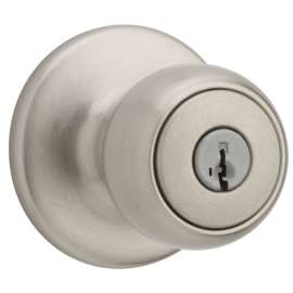 Weiser Yukon Series GAC531 Y15 SMT MS Entry Door Knob, 1-7/8 in Dia Knob, Satin Nickel