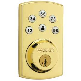 Weiser GED1460 X 3BR Electronic Lock, 3 Grade, Brass