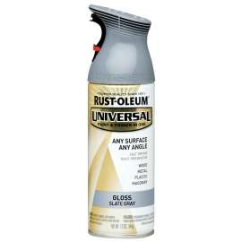 RUST-OLEUM UNIVERSAL 249339 Gloss Spray Paint, Gloss, Slate Gray, 12 oz, Aerosol Can