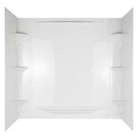 DELTA Vesuvia Series 39744-HD Bathtub Wall Set, 31-1/8 in L, 53-3/8 in W, 58 in H, Polycomposite, Adhesive Installation