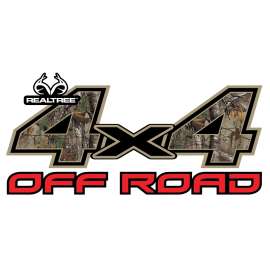 REALTREE RT-4X4-XT Decal, 4X4 OFF ROAD in Realtree Xtra Camo, Vinyl Adhesive