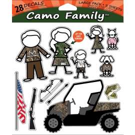 REALTREE RT-CFAM-LG Decal Set, Camo Family, Vinyl Adhesive