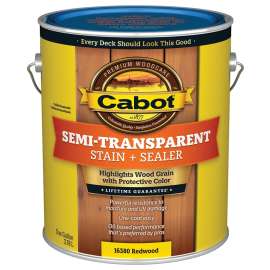 Cabot 140.0016380.007 Deck and Siding Stain, Redwood, Liquid, 1 gal