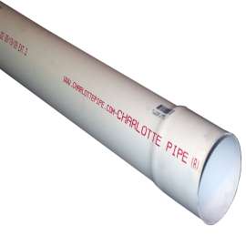 JM Eagle 30684 Pipe, 6 in, 10 ft L, Solvent Weld, PVC, White