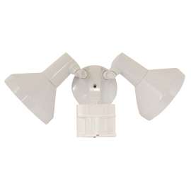 Heath Zenith HZ-5412-WH Motion Activated Security Light, 120 V, 300 W, 2-Lamp, Halogen Lamp, Metal/Plastic Fixture