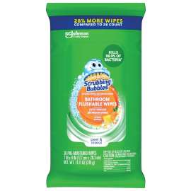 Scrubbing Bubbles 70614 Flushable Wipes, 28 Pouch