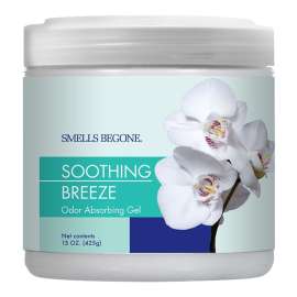 SMELLS BEGONE 50116 Odor Absorbing Gel, 15 oz Jar, Soothing Breeze, 450 sq-ft Coverage Area