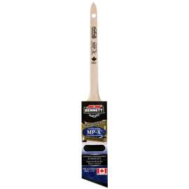 BENNETT RTPN ANG 38 Paint Brush, 1-1/2 in W, Nylon/Polyester Bristle, Angular Tapered Handle