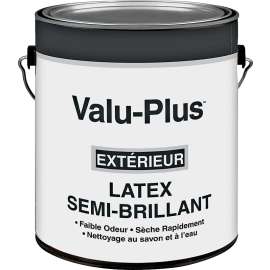 Valspar Value-Plus 7551GAL Latex Paint, Semi-Gloss, White, 1 gal Pail