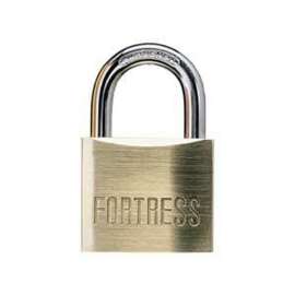 Master Lock Fortress Series 1830D Padlock, Different Key, 3/16 in Dia Shackle, Steel Shackle, Brass Body