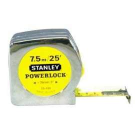 STANLEY POWERLOCK Series 33-428 Tape Measure, 26 ft L Blade, 1 in W Blade, Steel Blade, ABS Case