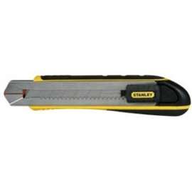 FATMAX 10-486 Snap-Off Knife, 25 mm W Blade, Carbon Steel Blade, Ergonomic Handle, Black/Yellow Handle