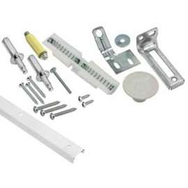 RENIN BF106K-02400-BW Track and Hardware Kit, 24 in L Track, Steel, Zinc, Screw Mounting