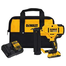 DeWALT DCN680D1 Brad Nailer Kit, Battery Included, 20 V, 2 Ah, 110 Magazine, 18 ga Nail, Nail Fastener