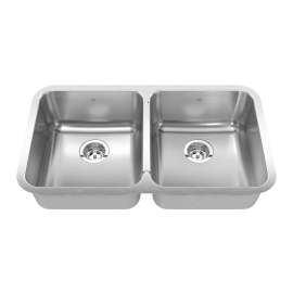 KINDRED Steel Queen Series QDUA1831-8 Kitchen Sink, 30-7/8 in OAW, 17-3/4 in OAH, 30-7/8 in OAD, Stainless Steel