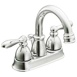 Moen Caldwell Series WS84667 Bathroom Faucet, 1.2 gpm, 2-Faucet Handle, Metal, Chrome Plated, Lever Handle
