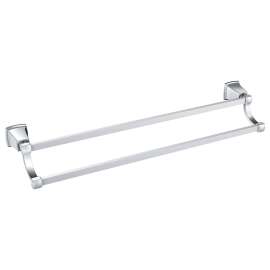 Moen Boardwalk Series Y3222CH Double Towel Bar, 24 in L Rod, Aluminum/Zinc Alloy, Chrome, Wall Mounting
