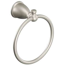Moen Caldwell Series Y3186BN Towel Ring, 6 in Dia Ring, Aluminum/Zinc, Brushed Nickel, Wall Mounting