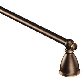 Moen Caldwell Series Y3124BRB Towel Bar, 24 in L Rod, Stainless Steel/Zamac, Mediterranean Bronze, Surface Mounting