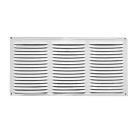 Duraflo 61VENT168WH Soffit Vent, 16 in L, 8 in W, 40.5 sq-in Net Free Ventilating Area, Metal, White