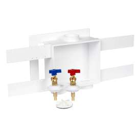 Oatey Quadtro 48200 Washing Machine Outlet Box, Polystyrene, Top, Bottom Valve Mounting