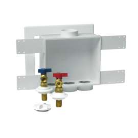 Oatey Quadtro 48201 Washing Machine Outlet Box, 2 -Outlet, Polystyrene, Top, Bottom Valve Mounting