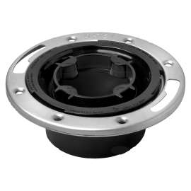 Oatey Easy Tap Series 48471 Closet Flange with Stainless Steel Ring, 3, 4 in Connection, ABS