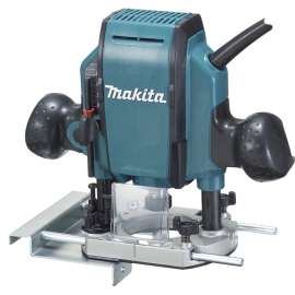 Makita RP0900K Plunge Router, 8 A, 1/4 in Collet, 27,000 rpm Load Speed, 1-3/8 in Max Stroke