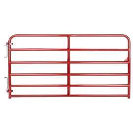 TARTER 2RG8 Bull Gate, 8 ft W Gate, 52 in H Gate, Steel Frame, Red